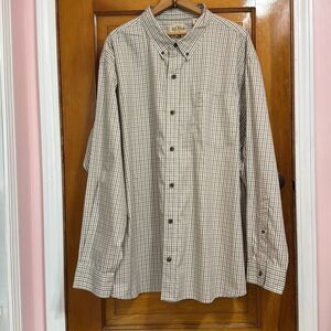 Red Head Khaki Tan Plaid Long Sleeve Button Down Men’s 3XL